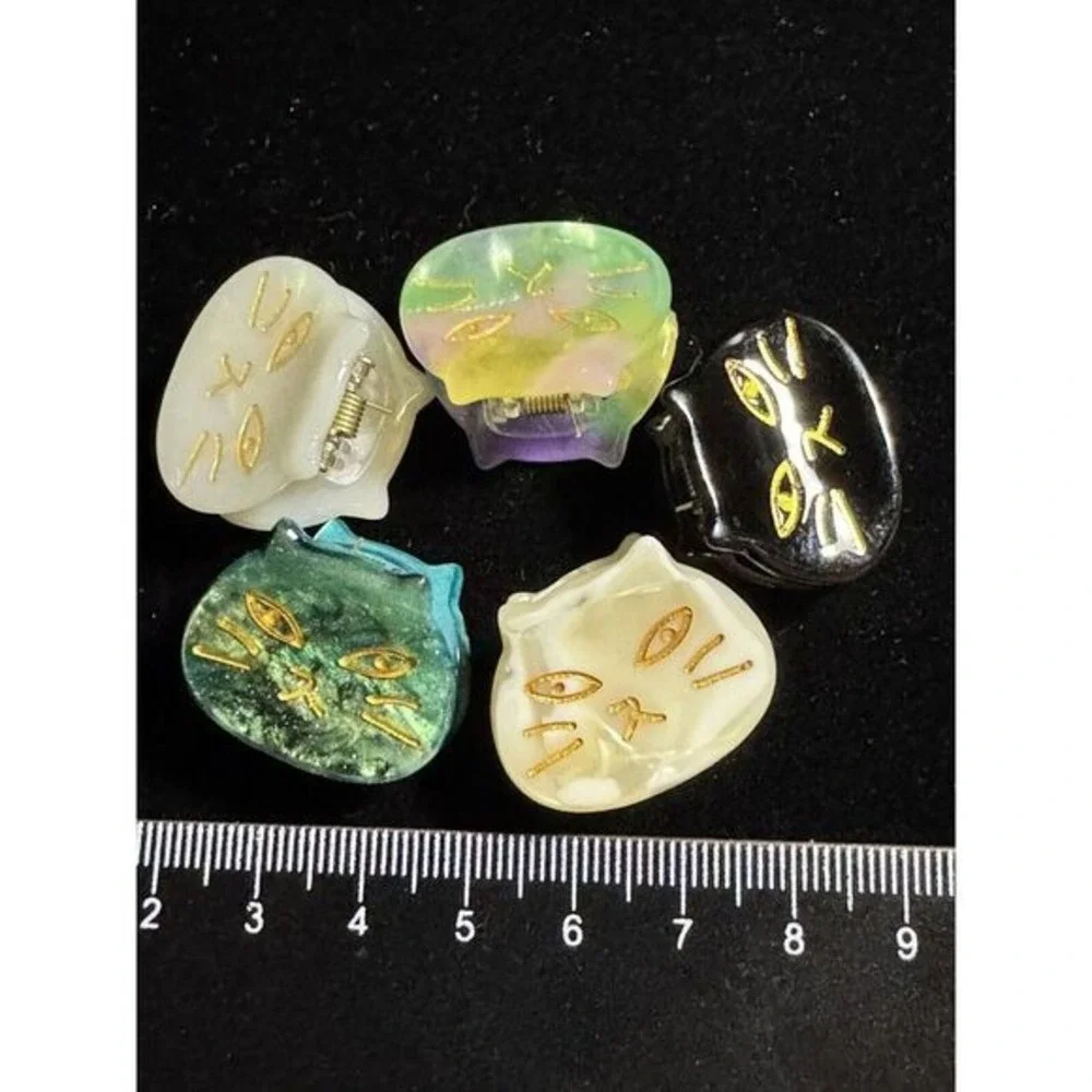 Cat-Themed Hair Clips Barrettes Set of 5‎ Cute Kawaii New